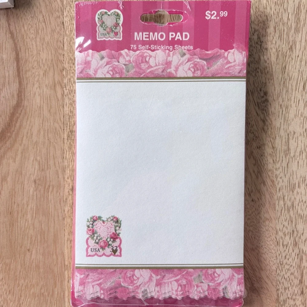 Vintage Hallmark USPS Love Stamp Memo Pad DaySpring Floral Stationery Bundle 3pc
